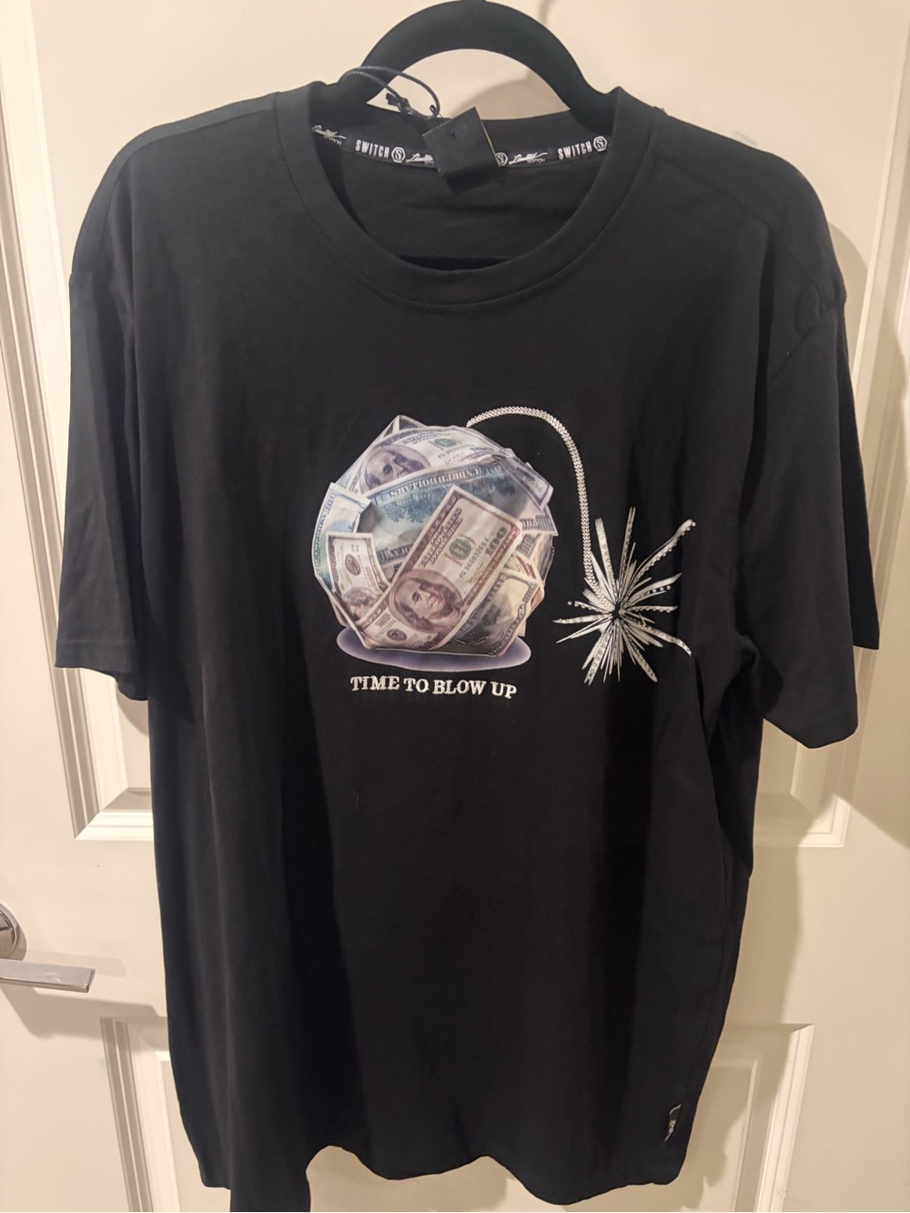 Black Short Sleeve Graphic Tee - Time To Blow Up